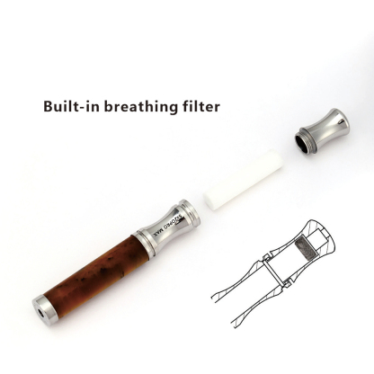 Tiger’s Eye Stone Breathing Necklace, Steel Accents