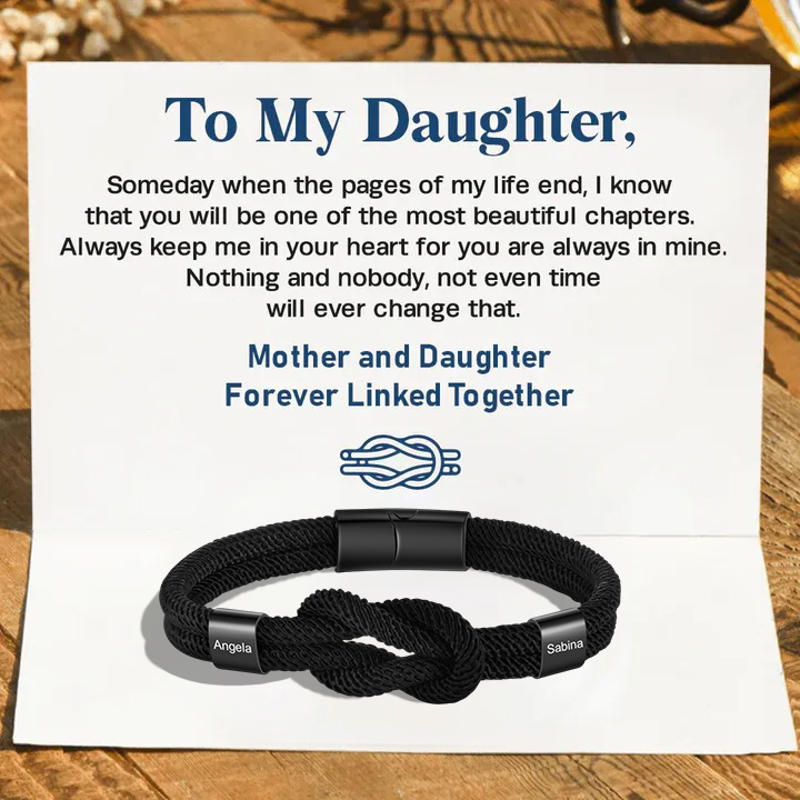 Mother and Daughter Forever Linked Together Braided Knot Bracelet Birthday Gift-Jessemade AU