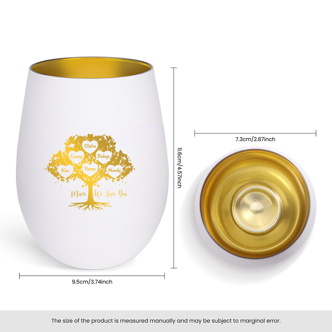 Personalized Glass Candle Holder with Family Tree, personalised 1–10 names