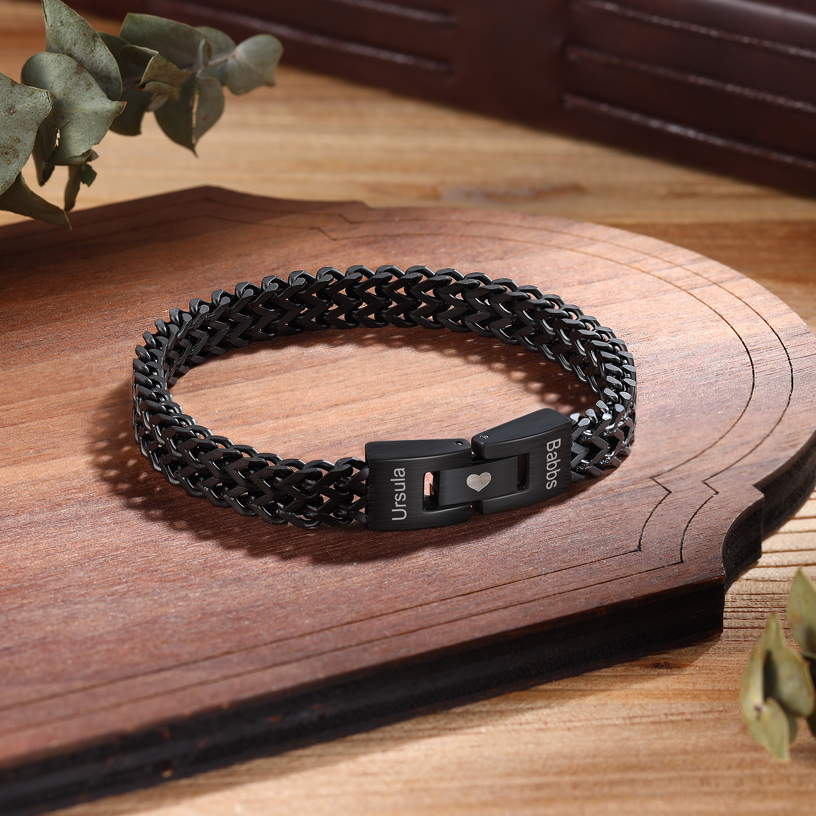 Personalised Men's Stainless Steel Cuban Link Bracelet with Name