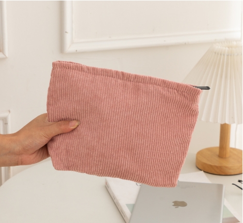 Soft Corduroy Makeup Bag Stylish Cosmetic Pouch Perfect Gift for Her-Jessemade AU