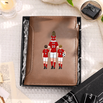 Personalised Dad Leather Wallet Customisable Fathers Day Birthday Christmas Gift from Children Practical Keepsake | Jessemade