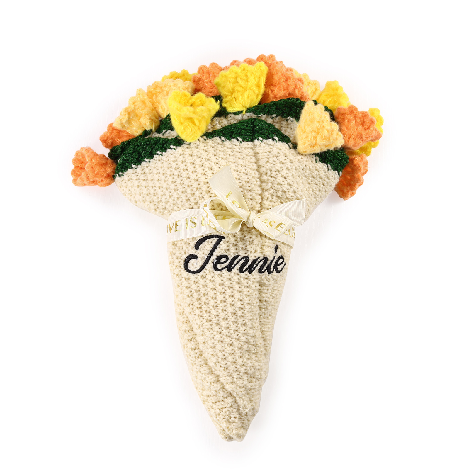 Personalised Crochet Flower Bouquet Name Blanket Gift for Her | Jessemade