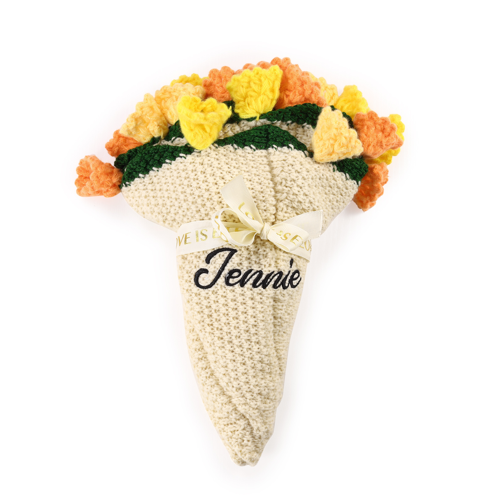 Personalised Crochet Flower Bouquet Name Blanket Gift for Her | Jessemade