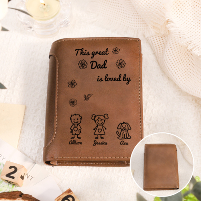 Personalised Leather Figure Wallet for Dad