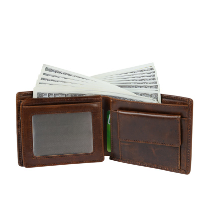 Personalized Genuine Leather folding men's Wallet Gift for Him