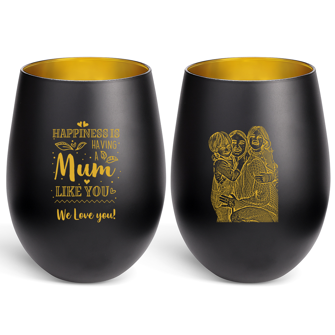 Personalised Glass Candle Holder with Photo,  gift for Mum