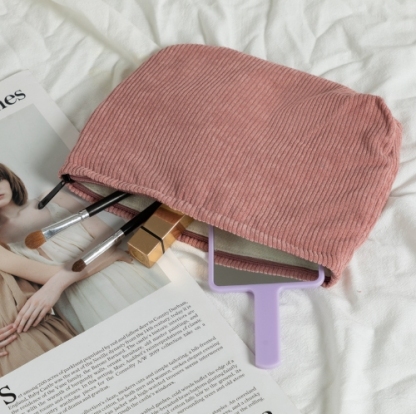 Soft Corduroy Makeup Bag Stylish Cosmetic Pouch Perfect Gift for Her-Jessemade AU