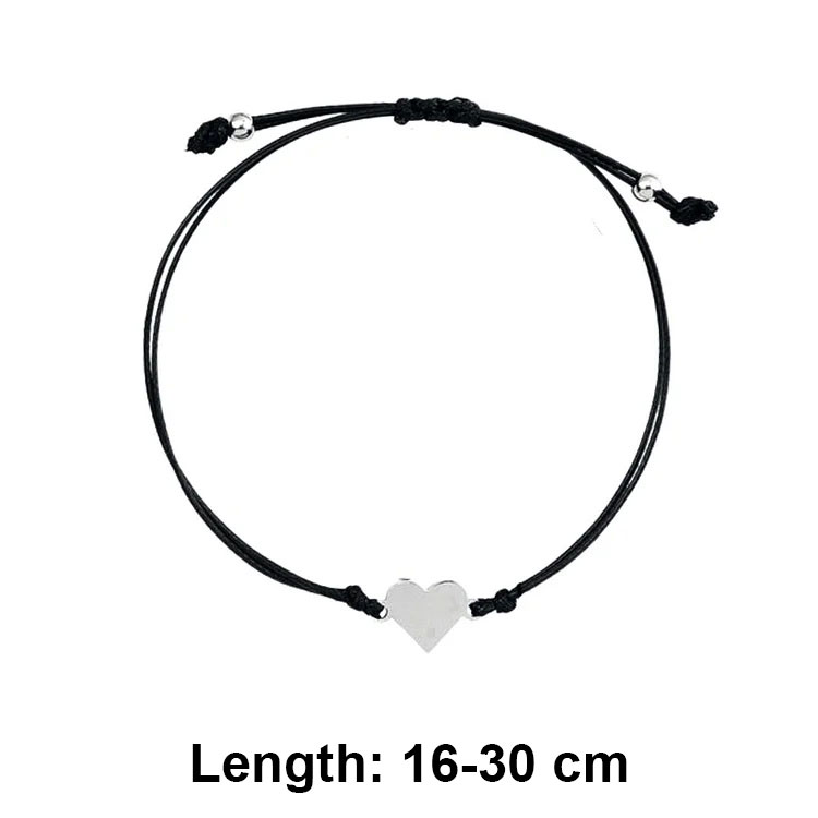 Heart Charm Bracelet String Bracelet