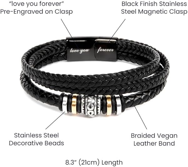 To My Grandson Braided Leather Bracelet "I Can Promise To Love You"Inspirational Gifts For Grandson