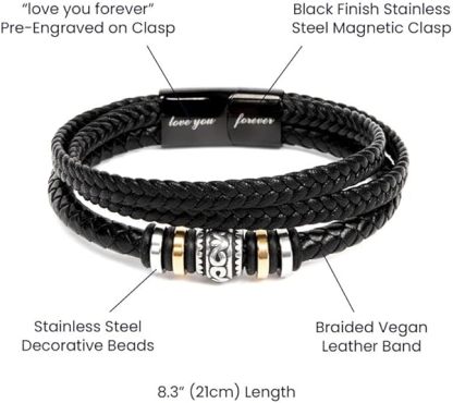 To My Grandson Braided Leather Bracelet "I Can Promise To Love You"Inspirational Gifts For Grandson