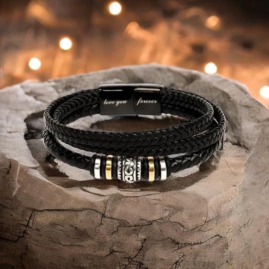 To My Grandson Braided Leather Bracelet "I Can Promise To Love You"Inspirational Gifts For Grandson