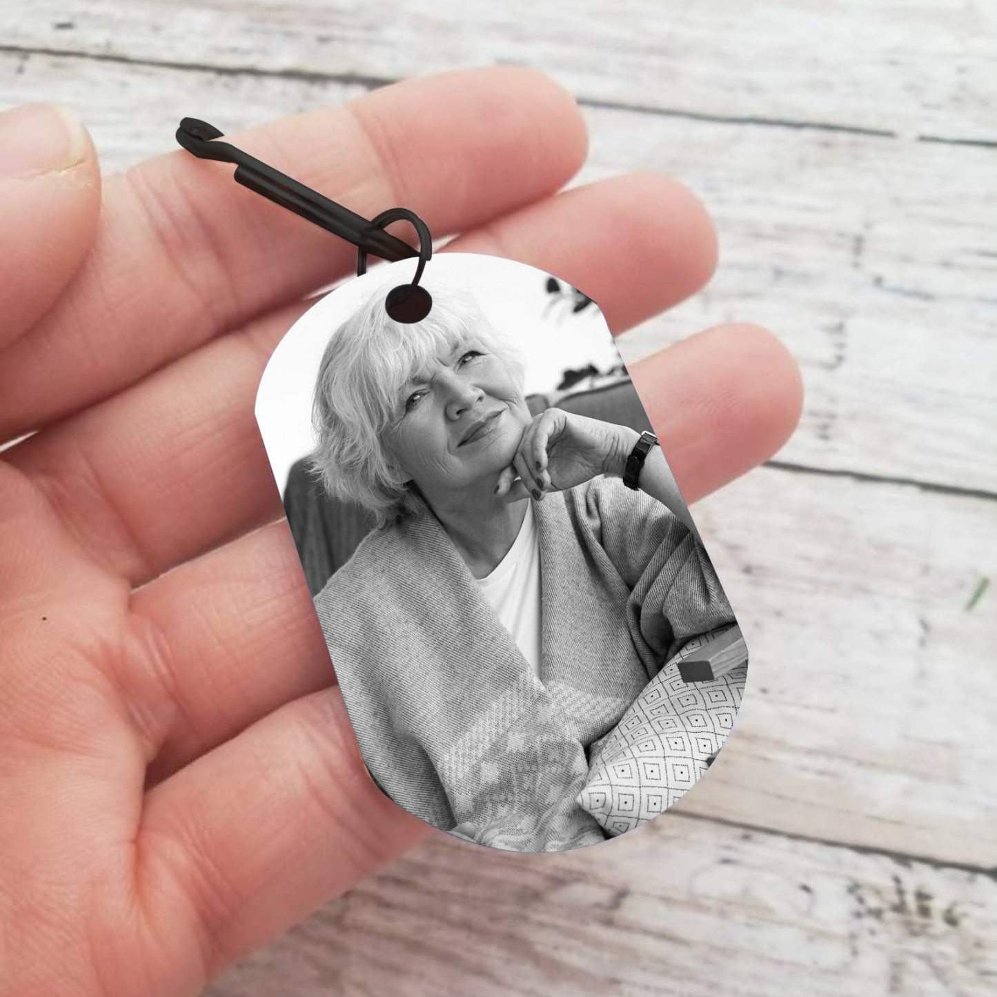 Personalised Steel Photo Calendar Memorial Keyring