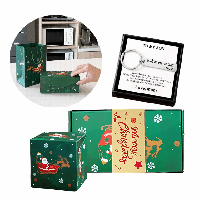 Don't Do Stupid Funny Keychain Surprise Gift Box Set for Son and Daughter