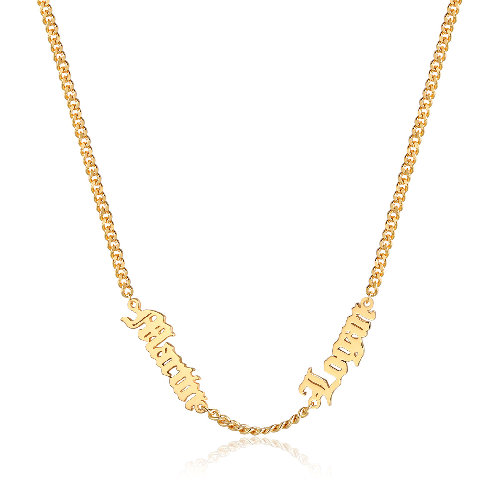 Customisable Gothic Name Necklace, 1-5 Names