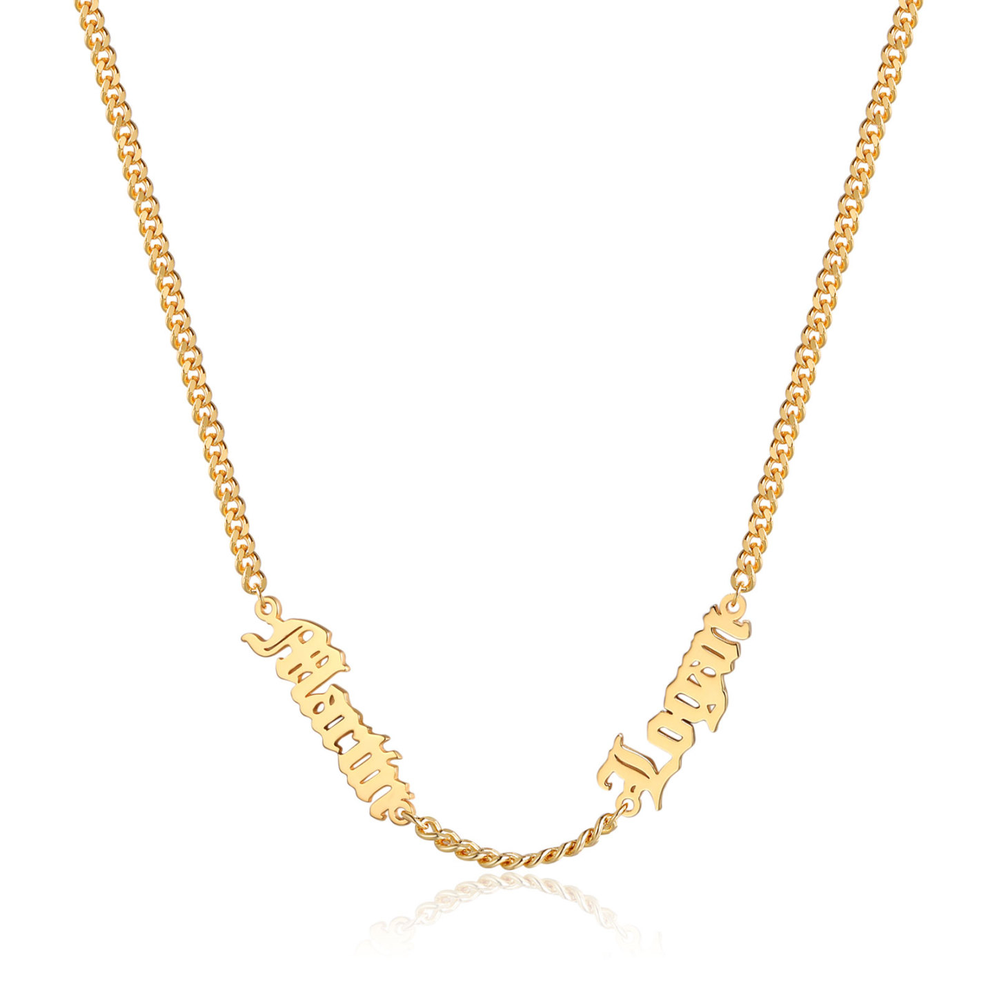 Customisable Gothic Name Necklace, 1-5 Names