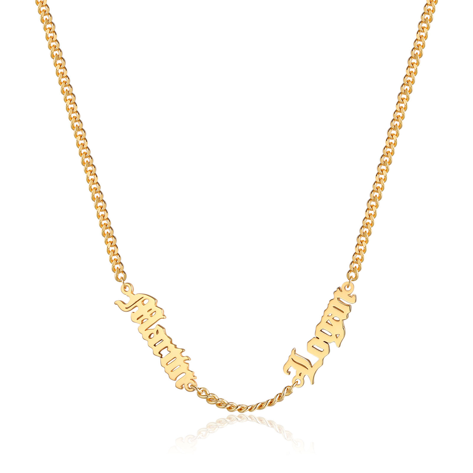 Customisable Gothic Name Necklace, 1-5 Names