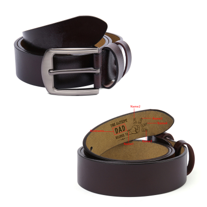 Personalised Leather Belt Customise 2-7 Names and Fists 1 Title Father’s Day Birthday Gift for Dad Grandpa | Jessemade