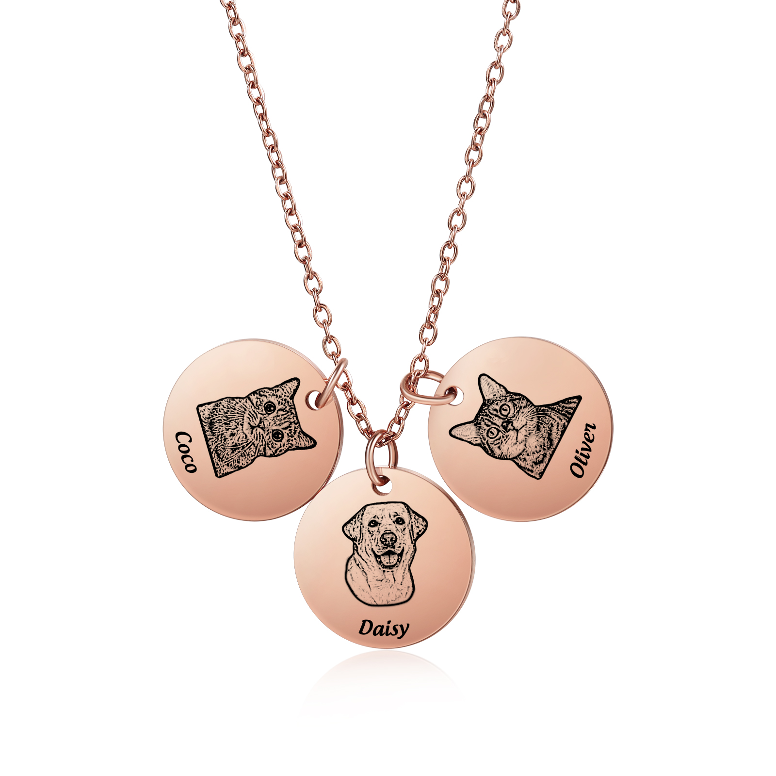 Personalised Necklace with 1-3 Photos and Pet Names – Keepsake Gift for Pets | Jessemade