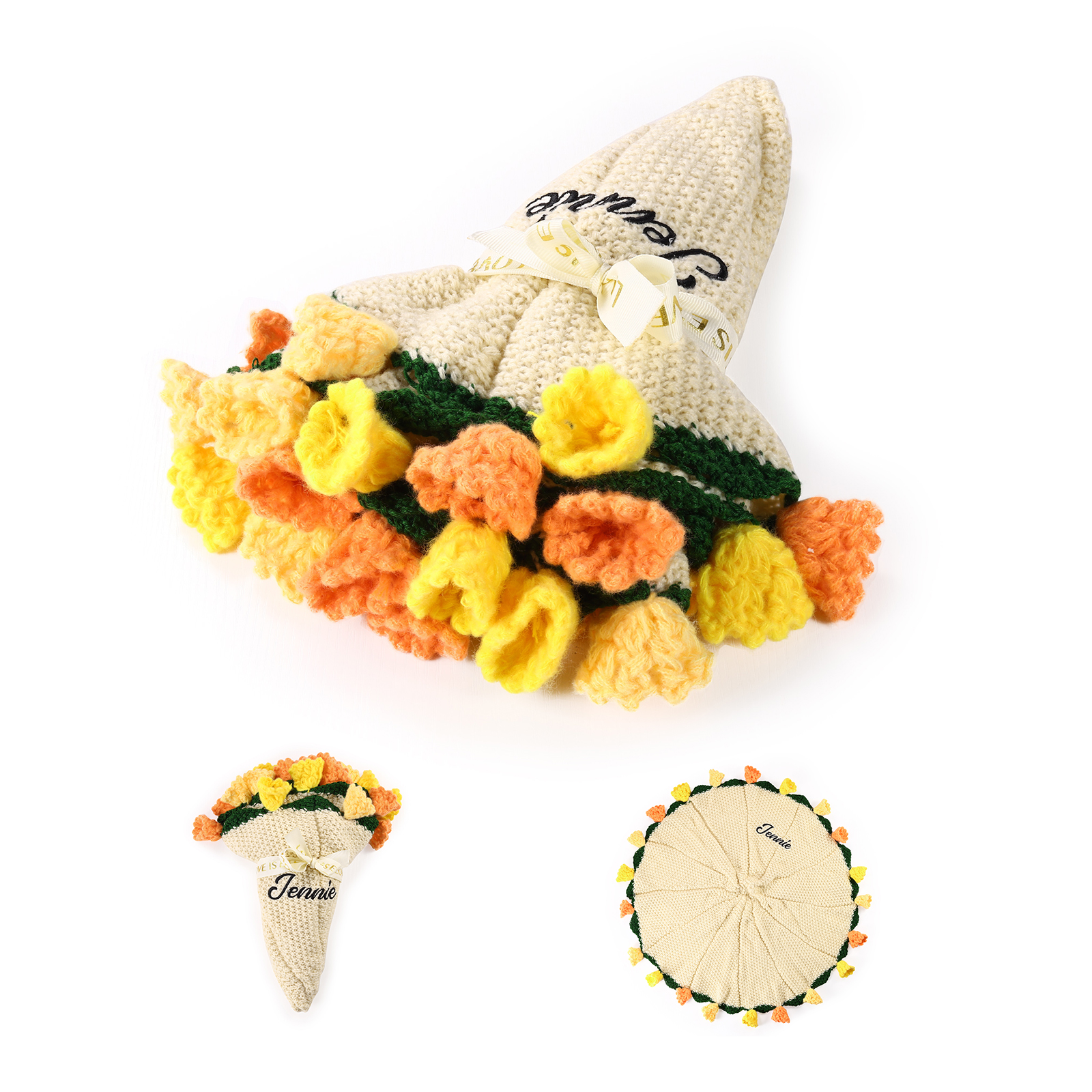 Personalised Crochet Flower Blanket Custom Name Birthday Gift for Her | Jessemade