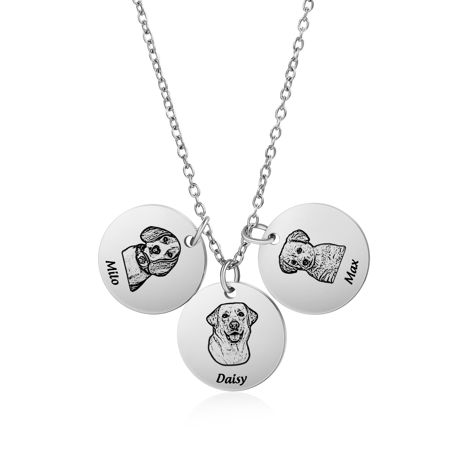 Personalised Necklace with 1-3 Photos and Pet Names – Keepsake Gift for Pets | Jessemade