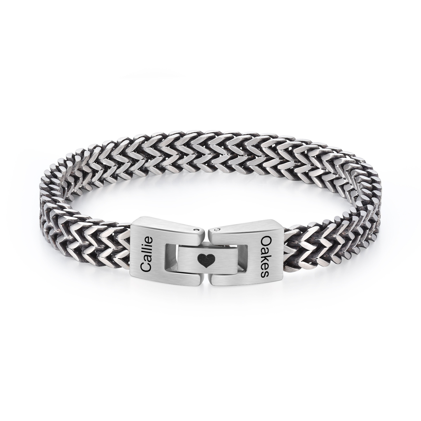 Personalised Men's Stainless Steel Cuban Link Bracelet with Name