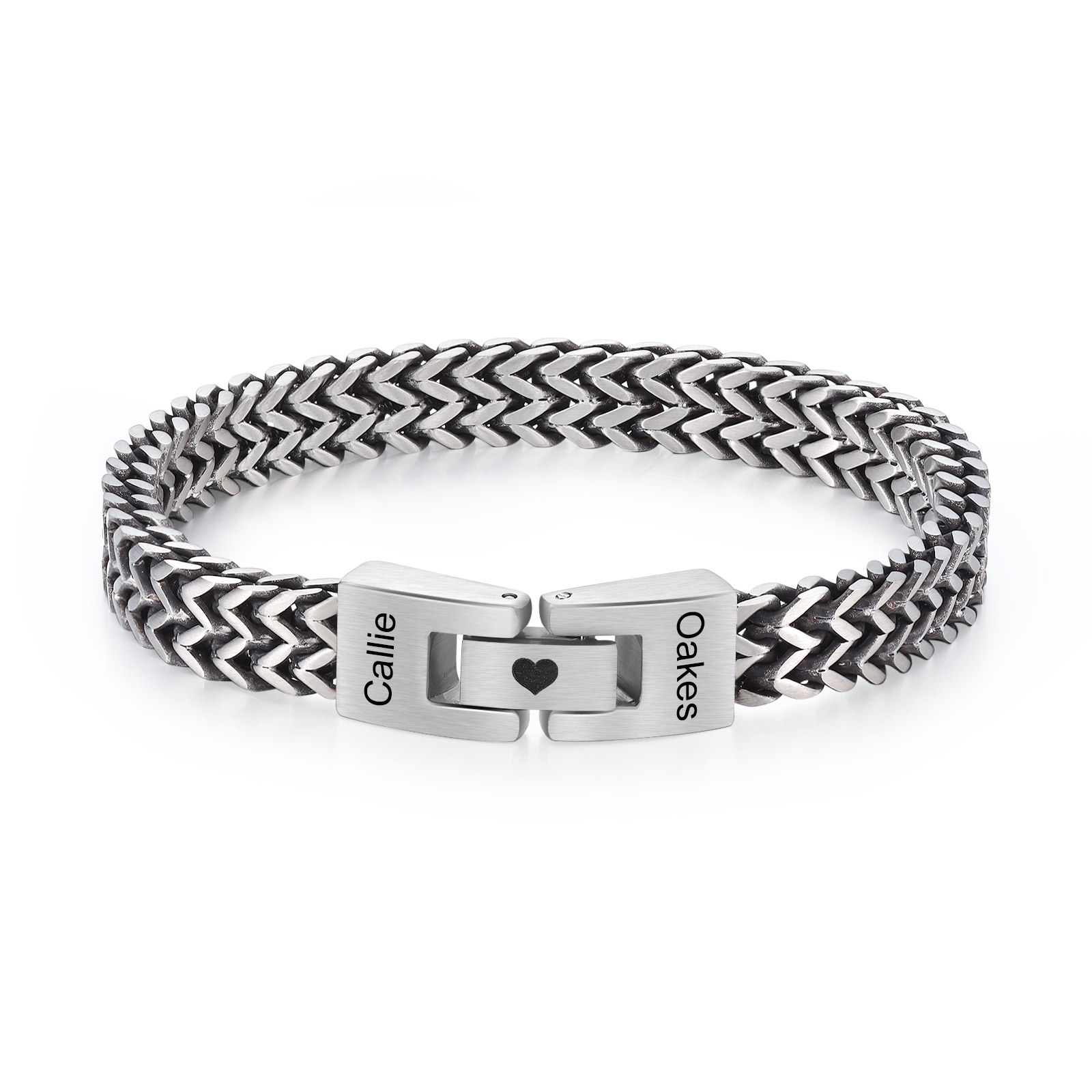 Personalised Men's Stainless Steel Cuban Link Bracelet with Name