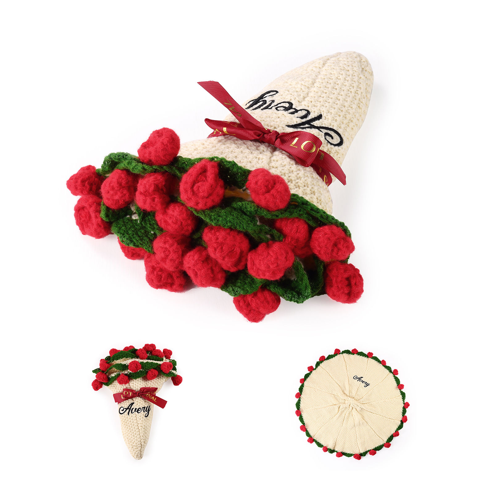 Personalised Crochet Flower Blanket Custom Name Birthday Gift for Her | Jessemade