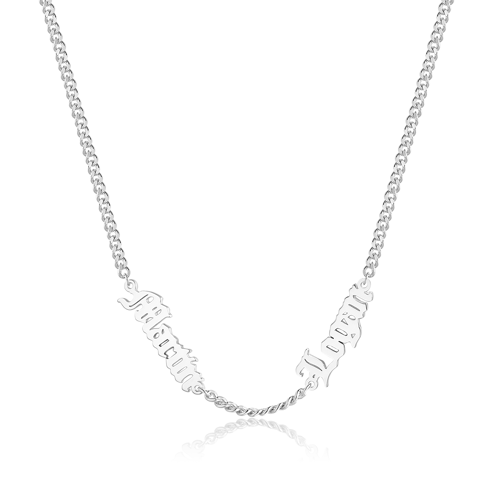 Customisable Gothic Name Necklace, 1-5 Names