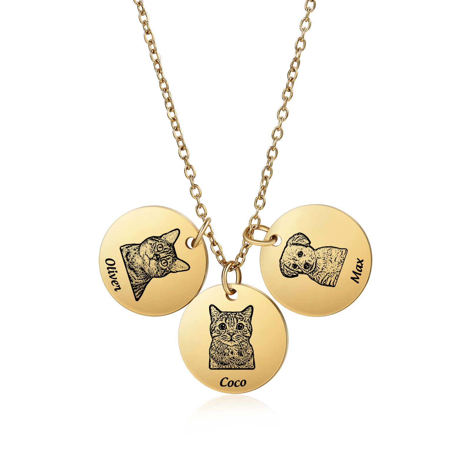 Personalised Necklace with 1-3 Photos and Pet Names – Keepsake Gift for Pets | Jessemade