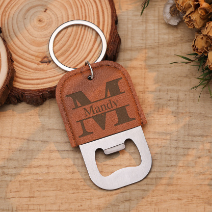 Personalised Leather Bottle Opener Keyring Practical Birthday Anniversary Gift for Dad Husband Boyfriend Friend | Jessemade