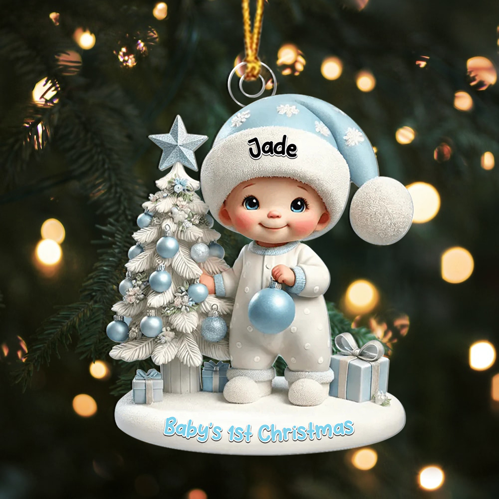 Personalised Baby's 1st Christmas Ornament with Name