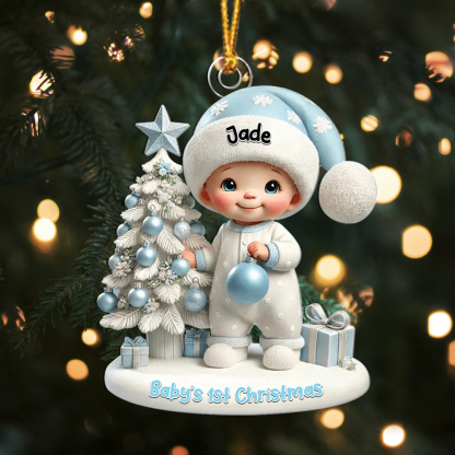 Personalised Baby's 1st Christmas Ornament with Name