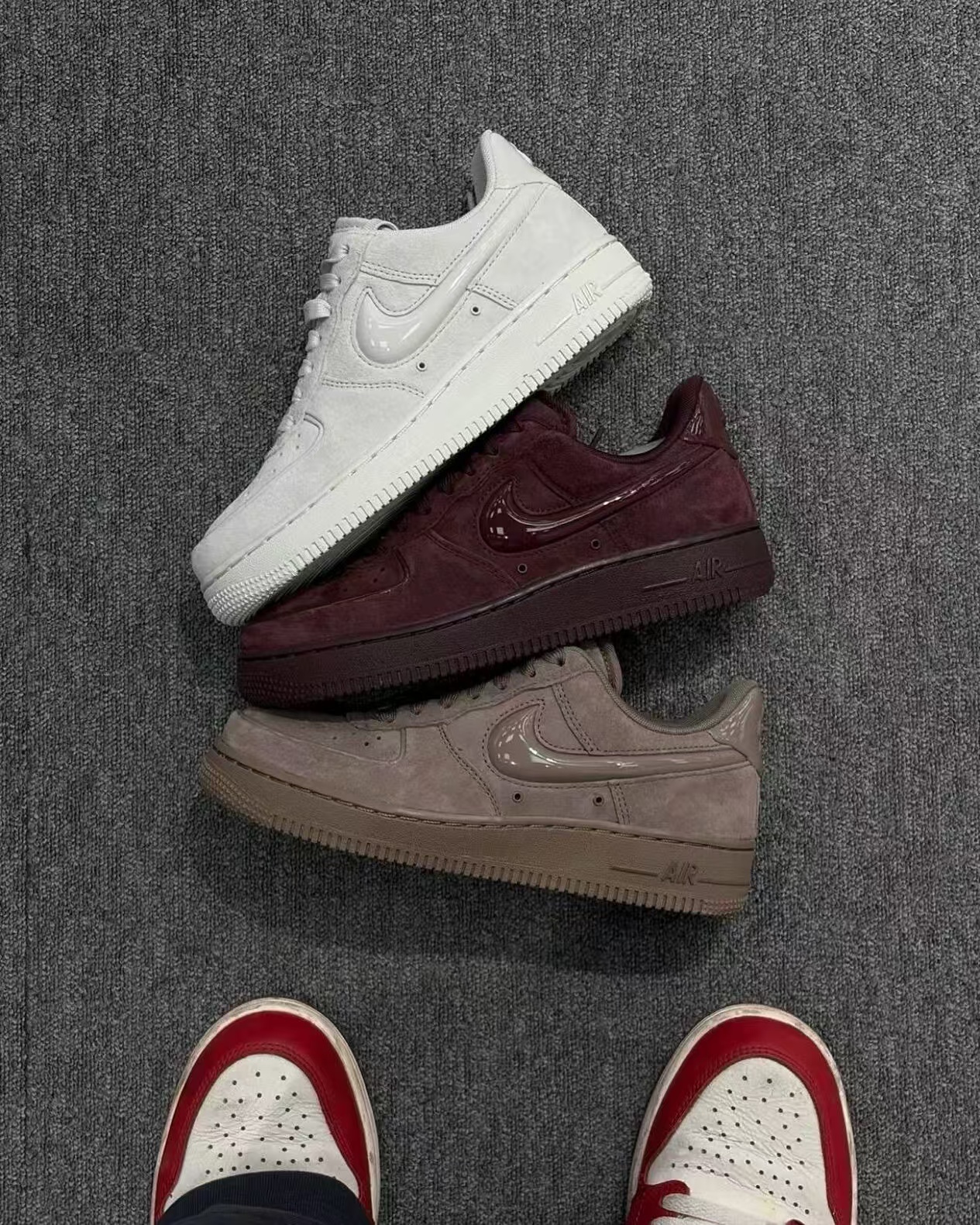 [Copy]Nike Air Force 1 '絨面 粉  酒紅   棕  白