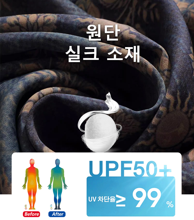 젊어 보이는 실크 루즈핏 프린트 원피스 여성용