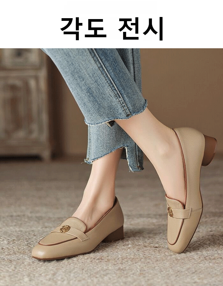 여성용 프렌치 소프트 레더 로우힐 펌프스