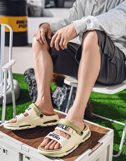 남성용 스마일 비치 샌들 슬리퍼