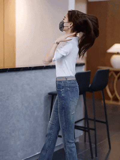 여성 테슬 밴딩 부츠컷 청바지