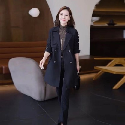 미디 롱 트렌치 코트