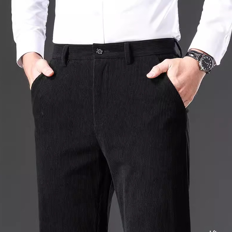 업그레이드된 양모 혼방 코듀로이 남성 정장 바지
