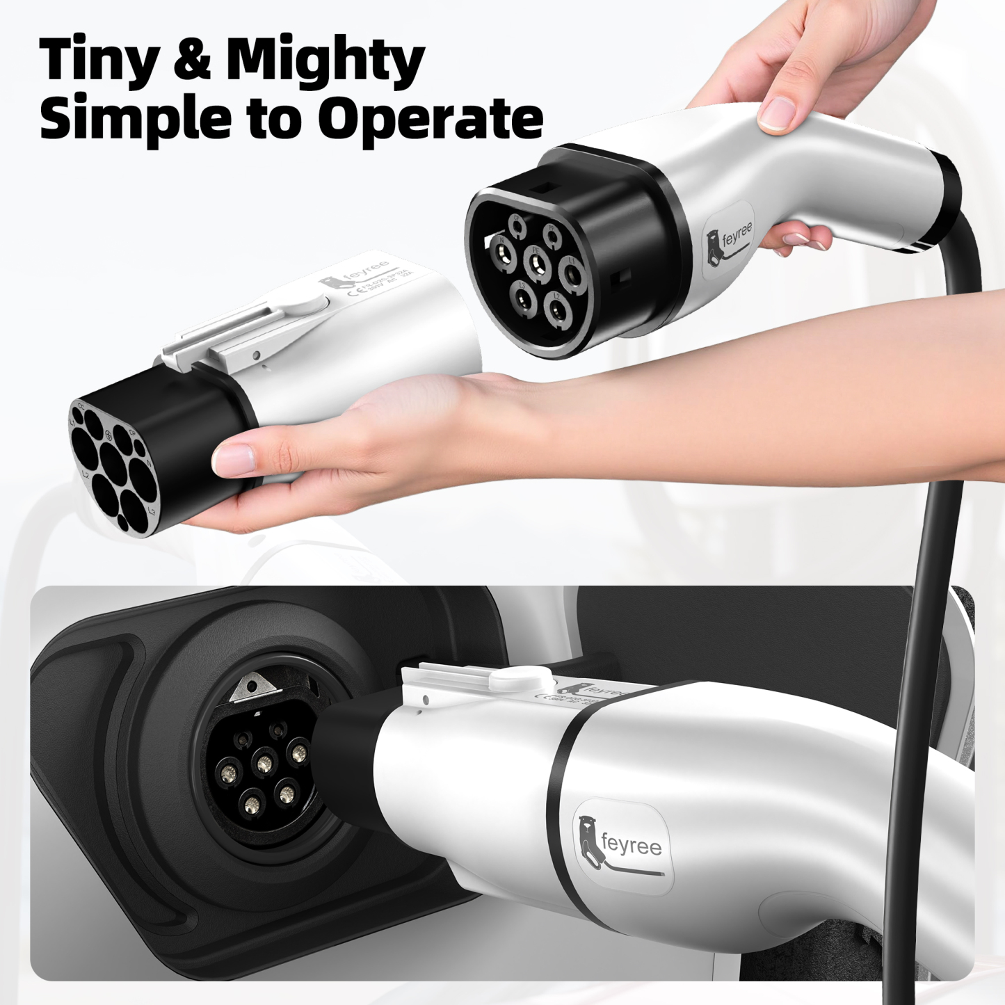 Feyree Type2 to GB/T Adapter 7KW 22KW Type 2 IEC 62196-2 to GB/T Converter for China Standard Electric Vehicle Charging EV Connector 16A 32A