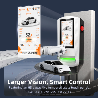 feyree Type2 EV Charger Smart APP Control with7 Inch Touch Screen Charging Log OTA Upgrade with PV  Load Balancing Solar Charger