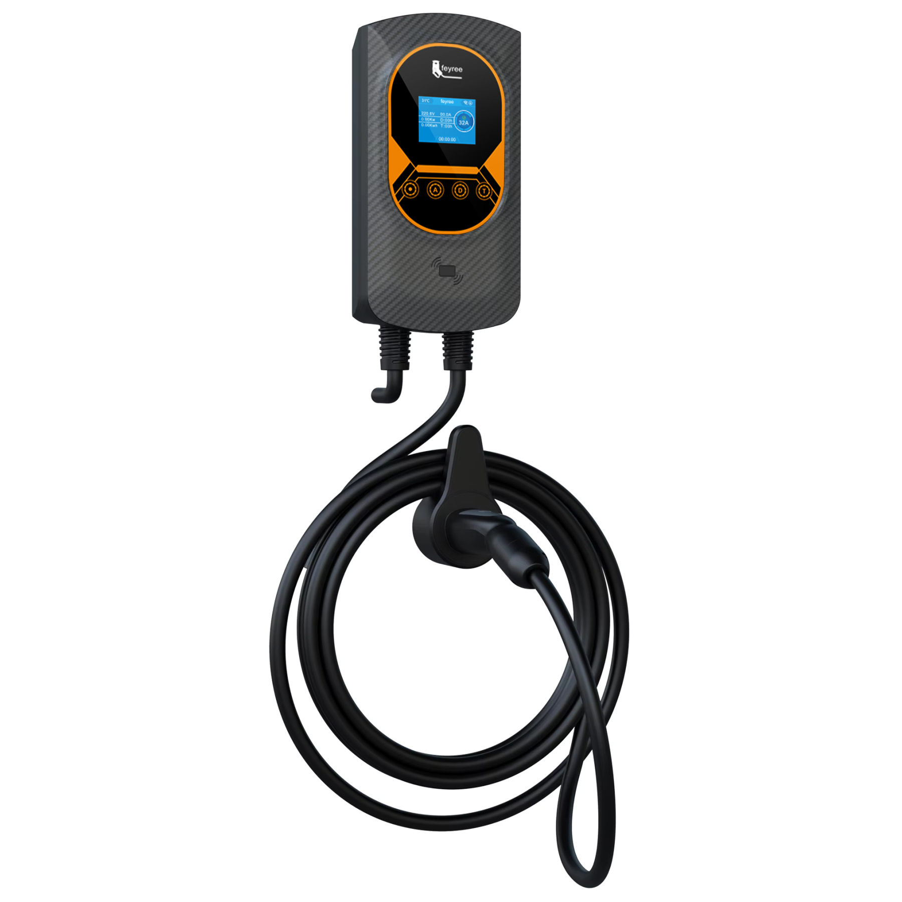 feyree EV Charging Station Tesla NACS EVSE Wallbox 32A 7.6KW 40A 9.6KW 50A 12KW 1Phase 5M APP Control for Electric Vehicle Car