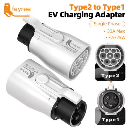 Feyree EV Charger Adapter Type2 to Type1 32A 1Phase 3.5KW 7KW