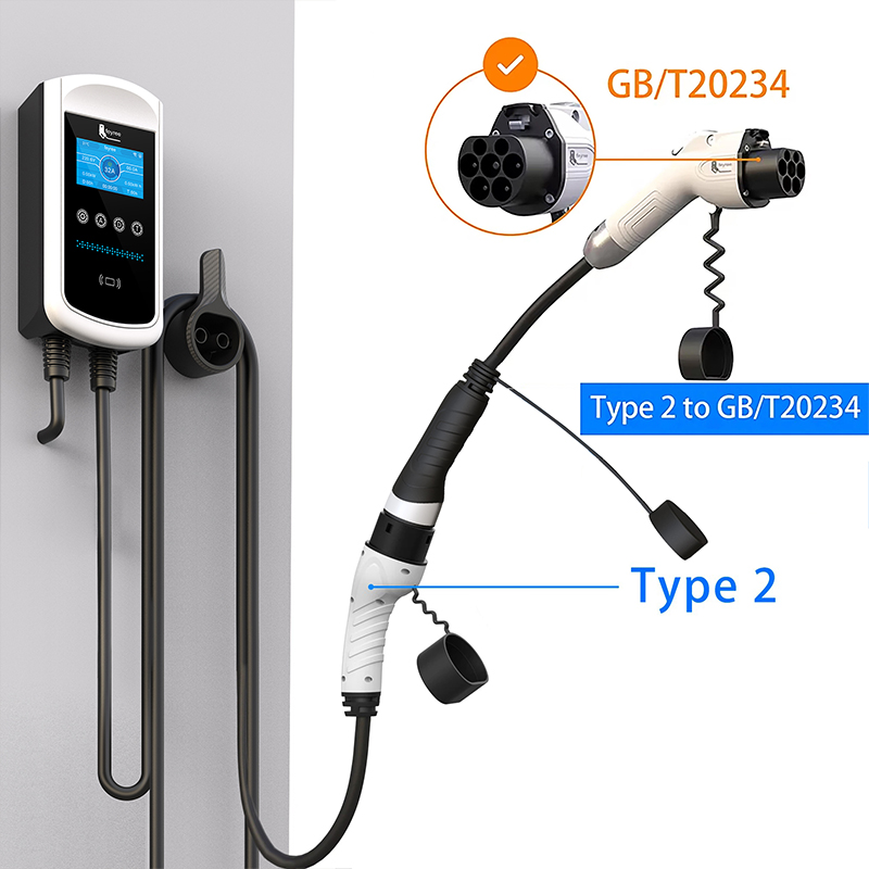 feyree Type2 Male Plug to GB/T Car Charger Adapter for Electric Car Charging Cable Portable EV Charger Plug 16A 11KW 32A 22KW