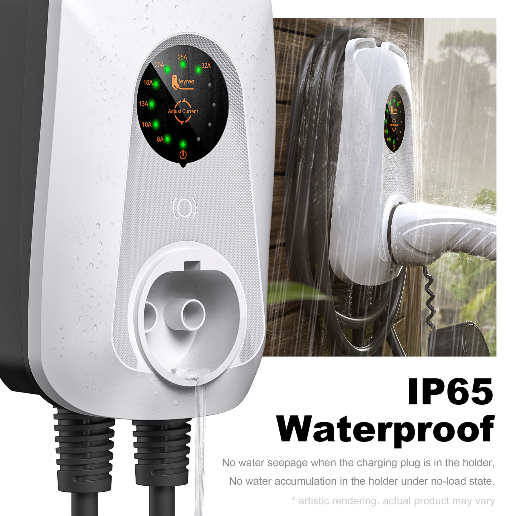 feyreeType2 7KW EV Charger 32A  Adjustable  Fast Charging Socket Version