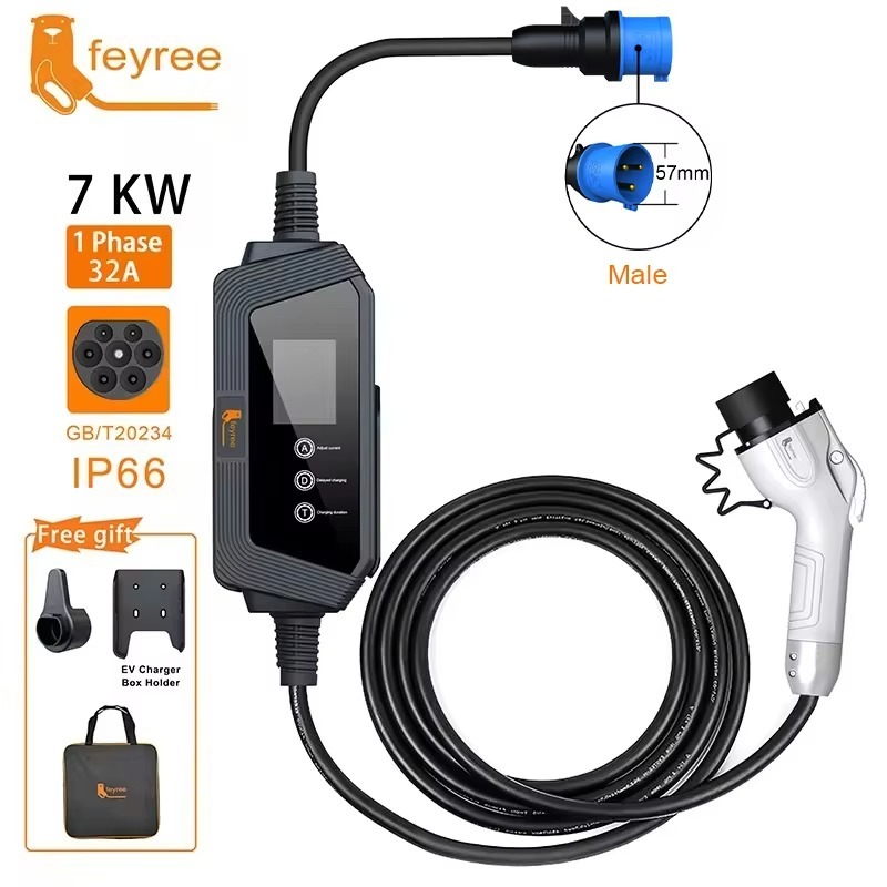 feyree GB/T EV Charger 7KW 32A 1Phase Charger electric car charger