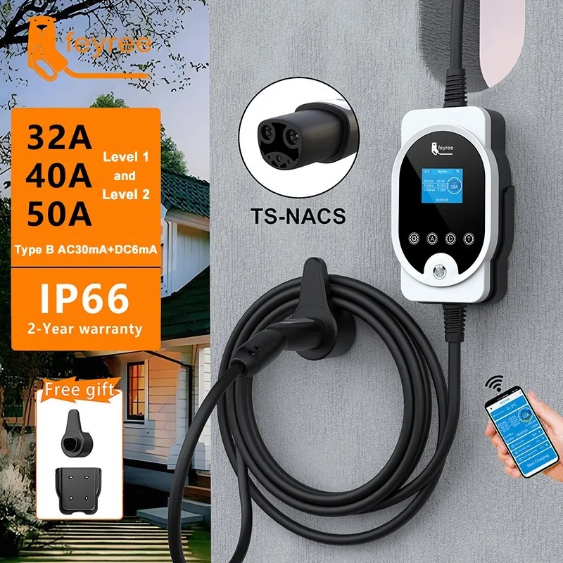feyree Tesla EV Portable Charger 7.6KW 9.6KW 12KW With App Control-feyree