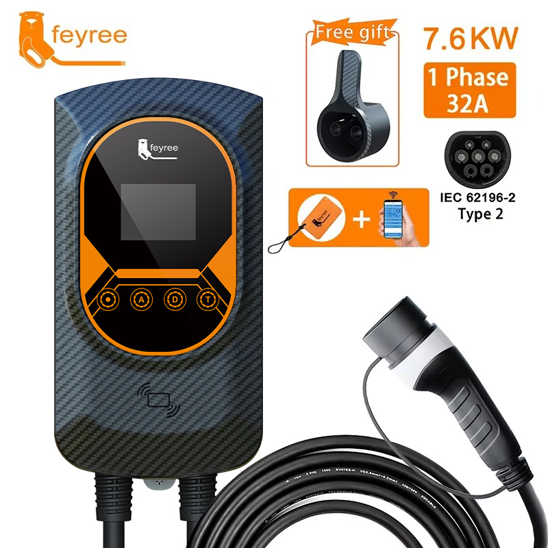 feyree EV Charger 7.6KW EV Wallbox Type 2 EV Charging Station 7.6KW Type2 EV Charger