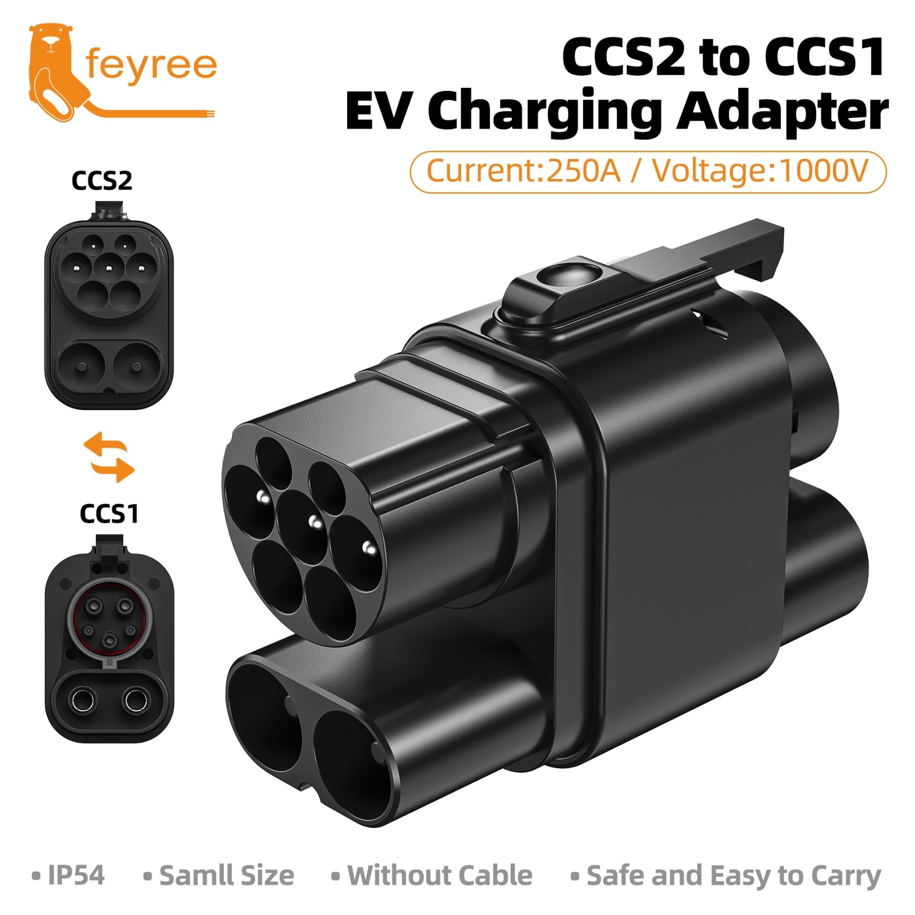 feyree CCS2 to CCS1 Adapter DC Fast EV Charging Adapter